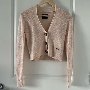 Abercrombie Cropped Light Pink Cardigan